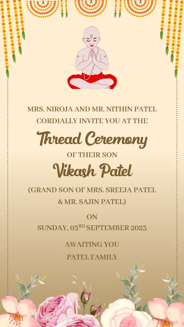 Personalise Thread Ceremony Invite | video invitation | Online Video ...